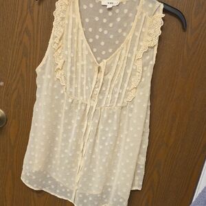Mine Polka Dot Lace Blouse in Cream